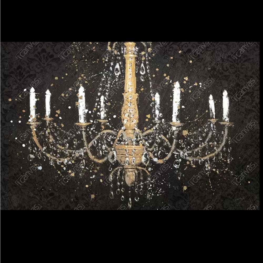 Grand Chandelier Black I - Canvas Print